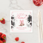 Pink Bow & Cowgirl Boots Coquette Western Geburtst Serviette (Beispiel)