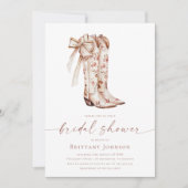 Pink Bow Cowgirl Brautparty Einladung (Vorderseite)