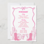 Pink Bow Cowgirl Letztes Rodeo Bachelorette Wochen Einladung (Rückseite)