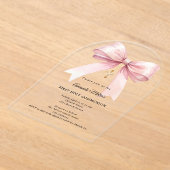 Pink bow cream girl First Communion arch Acryleinladungen (Ablage )