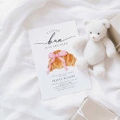 Pink Bow Croissant Babydusche Einladung