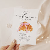 Pink Bow Croissant Babydusche Einladung