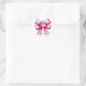 Pink Bow & Crown Baby Dusche Feier Runder Aufkleber (Tasche)