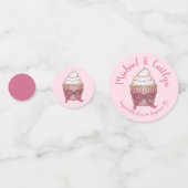 Pink Bow Cupcake Liebe Cake Wedding Programm Konfetti (Vorderseiten)