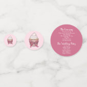 Pink Bow Cupcake Liebe Cake Wedding Programm Konfetti (Rückseiten)