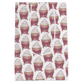 Pink Bow Cupcake Liebe Cake Wedding Programm Mittlere Geschenktüte (Rückseite)