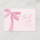Pink bow Custom business Handlettering Visitenkarte (Vorderseite)