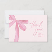 Pink bow Custom Business Handletting Dankeskarte (Vorderseite)