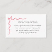 Pink Bow Custom Encryption Card Begleitkarte (Vorderseite)