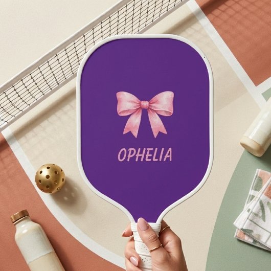 Pink Bow Custom Name Viral Pickleball Paddle