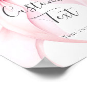 Pink Bow Custom Text Table Sign Poster (Ecke)