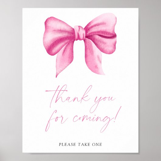 Pink bow - Danke für das Kommen von Poster (Vorne)
