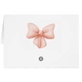 Pink Bow Danke Karte (Rückseite Horizontal)