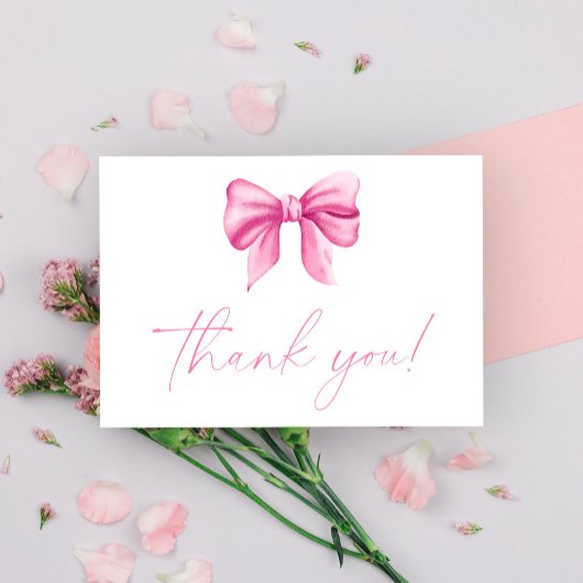 Pink Bow Danke Karte