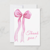 Pink Bow Danke Karte (Vorderseite)