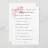Pink Bow, der das Bride Game kennt - Brautparty Mitteilungskarte (Vorne/Hinten)