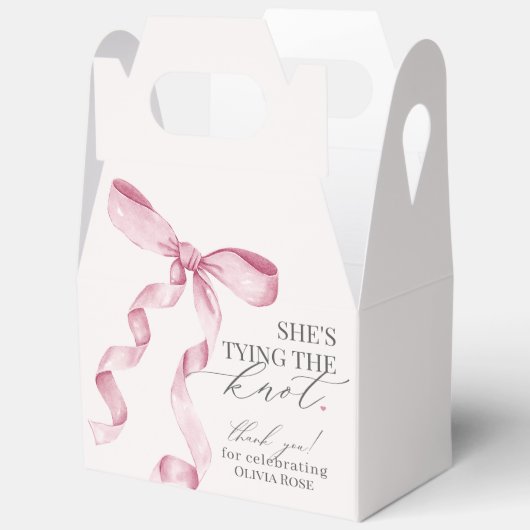 Pink Bow, der das Geschenk des Brautparty des Knot Geschenkschachtel (Offen)