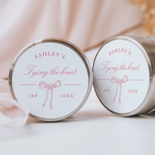 Pink Bow, der den Knoten an sich bindet Runder Aufkleber