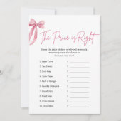 Pink Bow Der Preis ist das richtige Brautparty Einladung (Vorderseite)