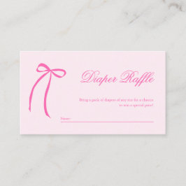 Pink Bow Diaper Raffellenkarte Begleitkarte