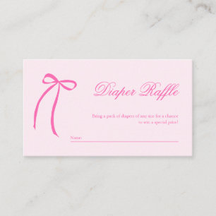 Pink Bow Diaper Raffellenkarte Begleitkarte
