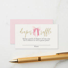 Pink Bow Diaper Raffellenkarte Begleitkarte
