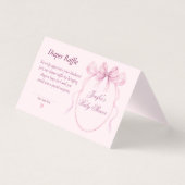 Pink Bow Diaper Raffle Card for Baby Shower (Vorderseite)