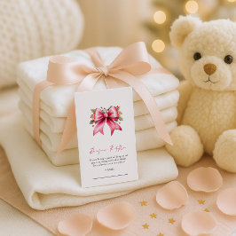 Pink Bow Diaper Raffle Weihnachtsdusche Begleitkarte