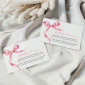 Pink Bow Display Babyduschenkarte Begleitkarte