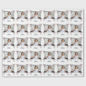 Pink Bow Doodle Baby Girl Geschenkpapier (Flach)