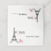 Pink Bow Eiffel Tower Paris France Poodle Party Platzkarte (Außenseite Aufgefaltet)