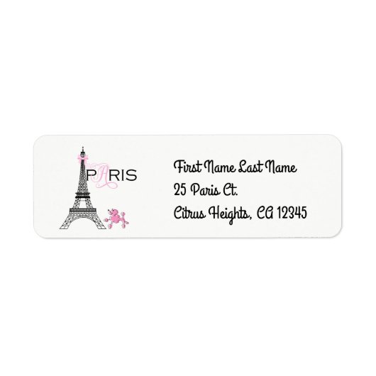 Pink Bow Eiffel Tower Paris Frankreich Poodle Chic (Vorne)