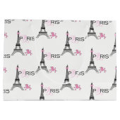 Pink Bow Eiffel Tower Paris Frankreich Poodle Chic Große Geschenktüte (Rückseite)