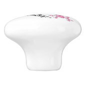 Pink Bow Eiffel Tower Paris Frankreich Poodle Chic Keramikknauf (Seitenansicht)