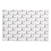 Pink Bow Eiffel Tower Paris Frankreich Poodle Chic Kissenbezug (Rückseite)