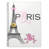 Pink Bow Eiffel Tower Paris Frankreich Poodle Chic Notizblock (Vorderseite)