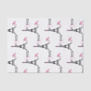 Pink Bow Eiffel Tower Paris Frankreich Poodle Chic Seidenpapier