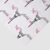 Pink Bow Eiffel Tower Paris Frankreich Poodle Chic Seidenpapier (Ausschnitt)