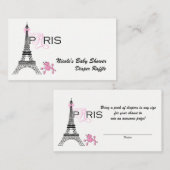 Pink Bow Eiffel Tower Paris Frankreich Windelturm Begleitkarte (Vorne/Hinten)