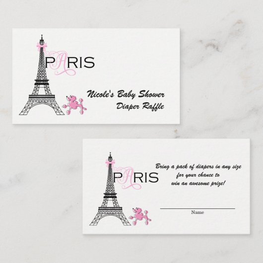 Pink Bow Eiffel Tower Paris Frankreich Windelturm Begleitkarte (Vorne/Hinten)