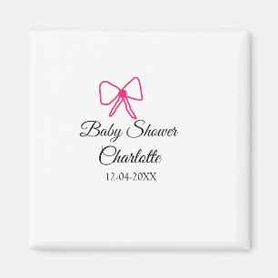 PINK BOW EINFACHE BABY DUSCHE HINZUFÜGEN NAME DATU MAGNET