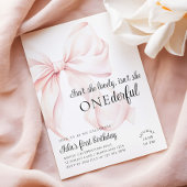 Pink Bow Einladung zum ersten Geburtstag