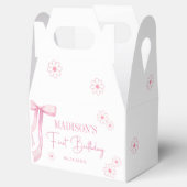 Pink Bow Elegant 1. Geburtstag Geschenkschachtel (Geöffnet)