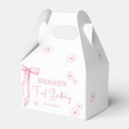 Pink Bow Elegant 1. Geburtstag Geschenkschachtel