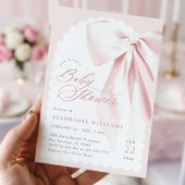 Pink Bow Elegant Baby Dusche Einladung