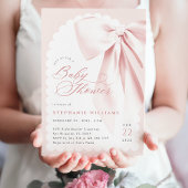 Pink Bow Elegant Baby Dusche Einladung