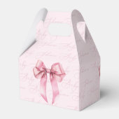 Pink Bow Elegant Baby Dusche Geschenkschachtel (Rückseite)