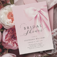 Pink Bow Elegant Bridal Dusche Einladung