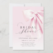 Pink Bow Elegant Bridal Dusche Einladung (Vorderseite)