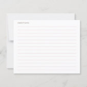 Pink Bow Elegant Bridal Shower Recipe Cards (Rückseite)